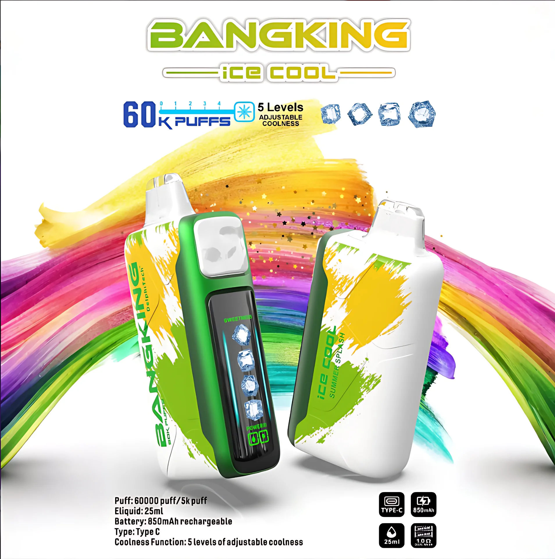 【王嘉爾同款】Bangking 60K 拋棄式電子煙|五檔冰感調節|60K 口數體驗:圖片 4